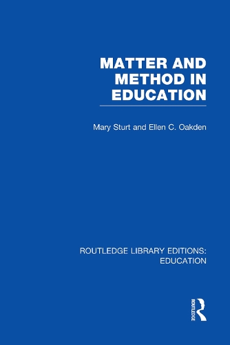 Бумажная книга «Matter and Method in Education», автор Мэри Стёрт - фото №1