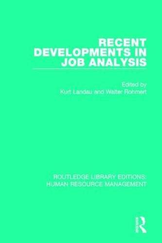 Бумажная книга «Recent Developments in Job Analysis» - фото №1