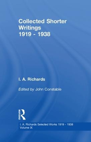 Паперова книга «Collected Shorter Writings V9», авторів І. А. Річардс, Джон Констебл - фото №1