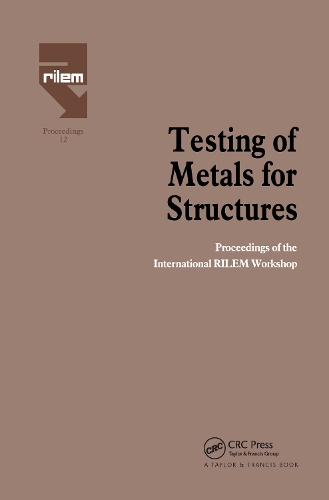 Бумажная книга «Testing of Metals for Structures: Proceedings of the International RILEM Workshop» - фото №1