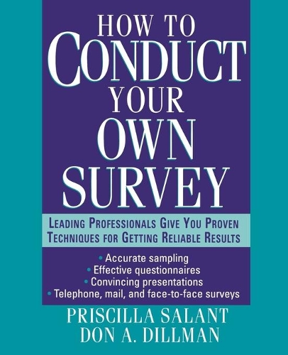 Бумажная книга «How to Conduct Your Own Survey», авторов Дон А. Диллман, Присцилла Салант - фото №1