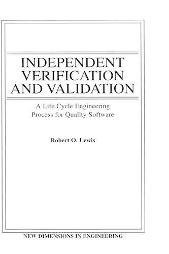 [object Object] «Independent Verification and Validation: A Life Cycle Engineering Process for Quality Software», автор Роберт О. Льюис - фото №1