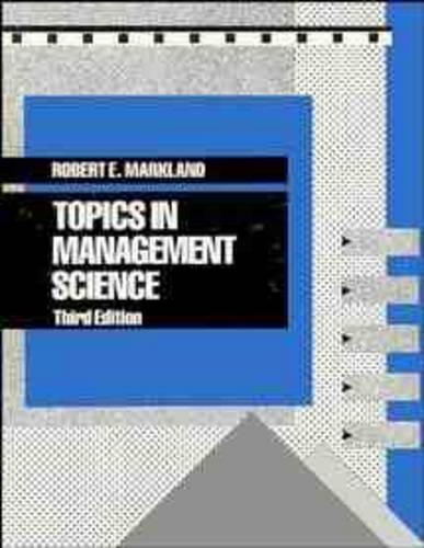 Паперова книга «Topics in Management Science», автор Роберт Е. Маркланд - фото №1