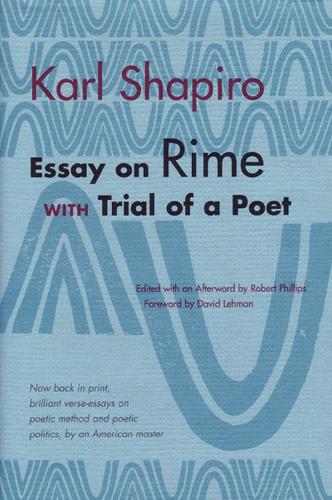 Бумажная книга «Essay on Rime: With Trial of a Poet», автор Карл Шапиро - фото №1