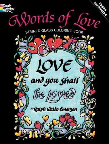 Бумажная книга «Words of Love Stained Glass Coloring Book», автор Кэрол Фолдвари-Андерсон - фото №1