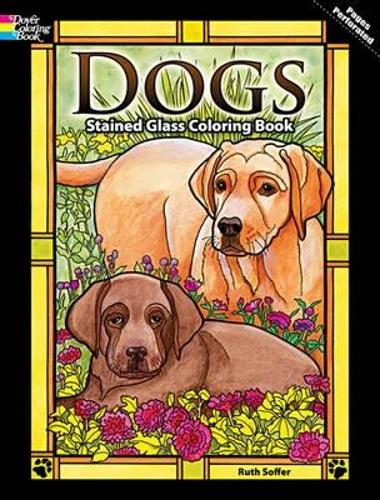 Паперова книга «Dogs Stained Glass Coloring Book», автор Рут Соффер - фото №1
