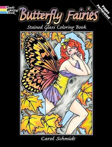 Бумажная книга «Butterfly Fairies Stained Glass Coloring Book», автор Кэрол Шмидт - фото №1