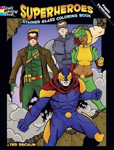 Бумажная книга «Superheroes Stained Glass Coloring Book», автор Рехлин - фото №1