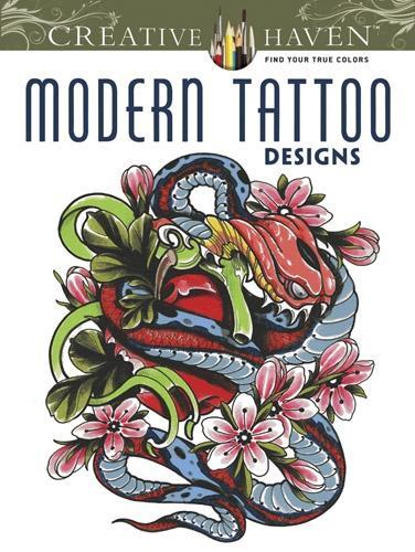 Паперова книга «Creative Haven Modern Tattoo Designs Coloring Book», автор Ерік Сіуда - фото №1