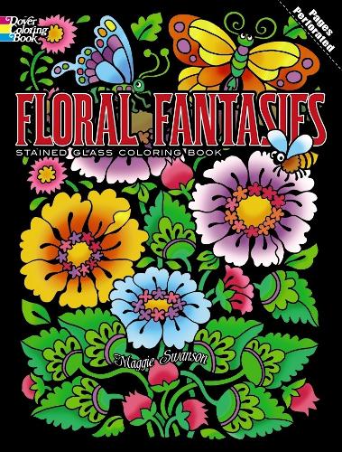 Паперова книга «Floral Fantasies Stained Glass Coloring Book», автор Меггі Свонсон - фото №1