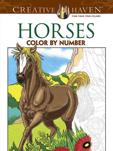 Бумажная книга «Creative Haven Horses Color by Number Coloring Book», автор Джордж Туфексис - фото №1