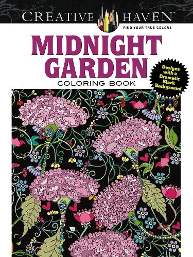 Паперова книга «Creative Haven Midnight Garden Coloring Book: Heart & Flower Designs with a Dramatic Black Background», автор Ліндсі Бойлан - фото №1
