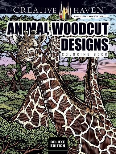 Бумажная книга «Creative Haven Deluxe Edition Animal Woodcut Designs Coloring Book: Striking Designs on a Dramatic Black Background», автор Тим Фоули - фото №1