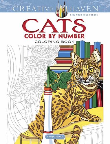 Бумажная книга «Creative Haven Cats Color by Number Coloring Book», автор Джордж Туфексис - фото №1