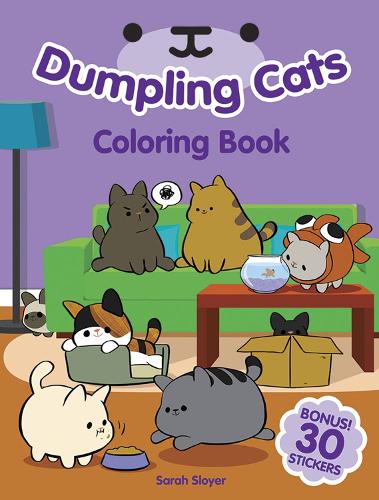 Бумажная книга «Dumpling Cats Coloring Book with Stickers», автор Сара Слоер - фото №1