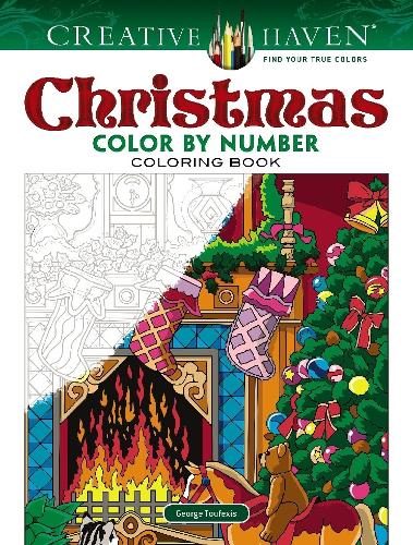 Бумажная книга «Creative Haven Christmas Color by Number», автор Джордж Туфексис - фото №1