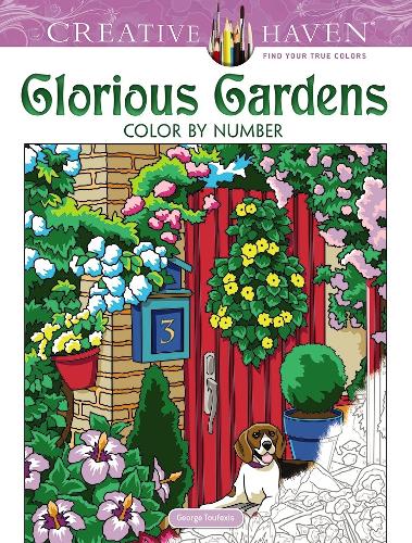 Бумажная книга «Creative Haven Glorious Gardens Color by Number Coloring Book», автор Джордж Туфексис - фото №1