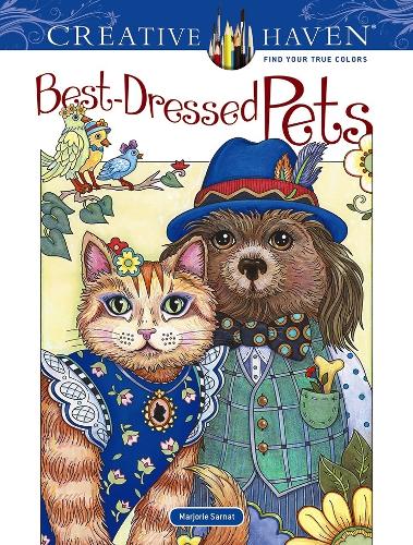 Бумажная книга «Creative Haven Best-Dressed Pets Coloring Book», автор Марджори Сарнат - фото №1
