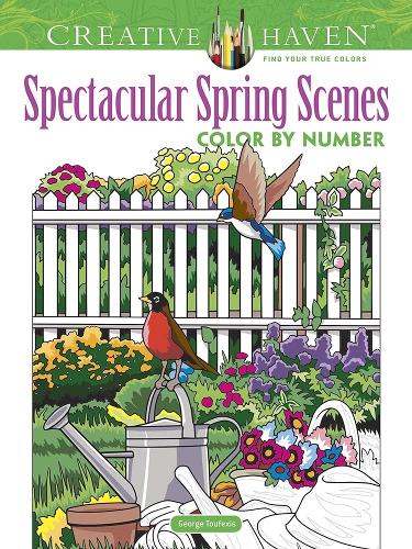 Бумажная книга «Creative Haven Spectacular Spring Scenes Color by Number», автор Джордж Туфексис - фото №1