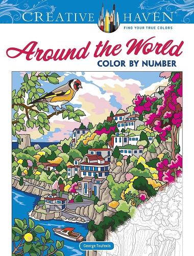 Бумажная книга «Creative Haven Around the World Color by Number», автор Джордж Туфексис - фото №1