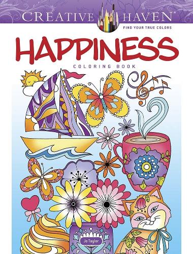 Бумажная книга «Creative Haven Happiness Coloring Book», автор Джо Тейлор - фото №1