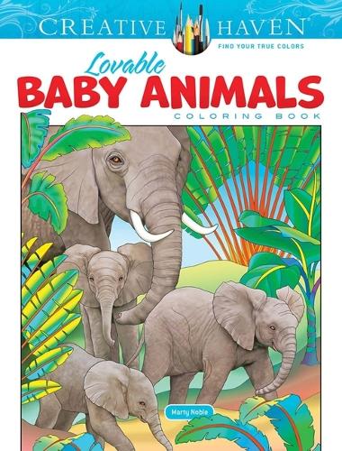 Паперова книга «Creative Haven Lovable Baby Animals Coloring Book», автор Марті Нобл - фото №1