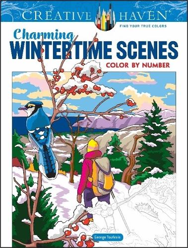 Бумажная книга «Creative Haven Charming Wintertime Scenes Color by Number», автор Джордж Туфексис - фото №1