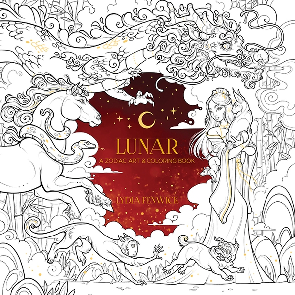Бумажная книга «Lunar: A Zodiac Art & Coloring Book», автор Лидия Фенвик - фото №1