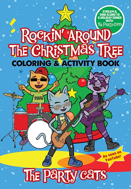 Паперова книга «The Party Cats Rockin' Around the Christmas Tree Coloring & Activity Book», авторів Dover Publications Inc, Праймері Вейв - фото №1