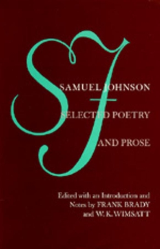 Паперова книга «Samuel Johnson: Selected Poetry and Prose», авторів Френк Брейді, Вільям Вімсатт - фото №1