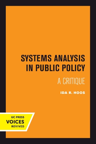 Бумажная книга «Systems Analysis in Public Policy: A Critique, Revised Edition», автор Ида Р. Хоос - фото №1