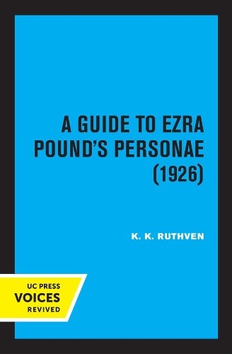 Паперова книга «A Guide to Ezra Pound's Personae (1926)», автор К. К. Рутвен - фото №1