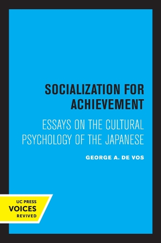 Бумажная книга «Socialization for Achievement: Essays on the Cultural Psychology of the Japanese», автор Джордж А. де Вос - фото №1