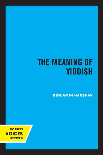 Паперова книга «The Meaning of Yiddish», автор Беньямін Харшав - фото №1