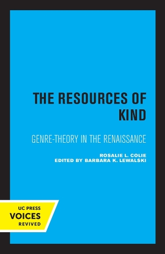 Паперова книга «The Resources of Kind: Genre-Theory in the Renaissance», автор Розалі Колі - фото №1