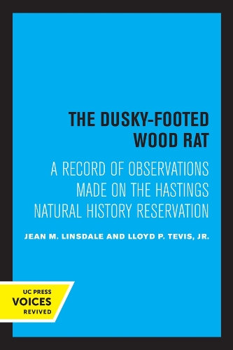 Бумажная книга «The Dusky-Footed Wood Rat: A Record of Observations Made on the Hastings Natural History Reservation», авторов Жан М. Линсдейл, Ллойд П. Тевис - фото №1
