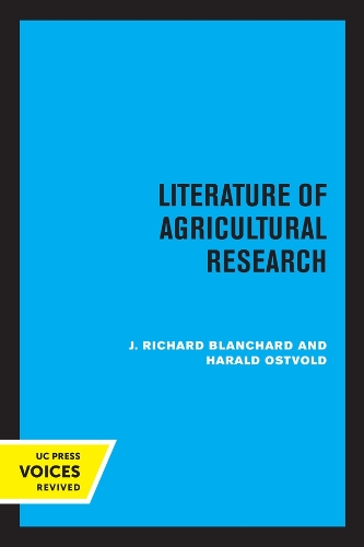 Паперова книга «Literature of Agricultural Research», авторів Гаральд Оствольд, Дж. Річард Бланшар - фото №1