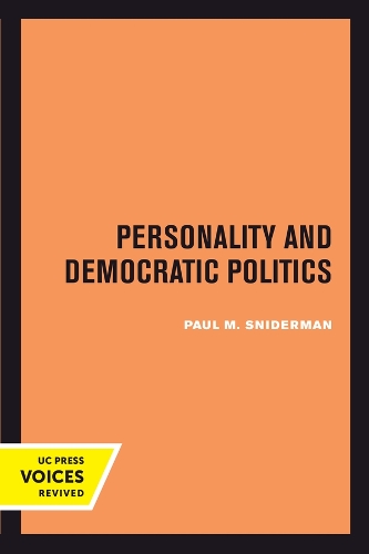 Бумажная книга «Personality and Democratic Politics», автор Пол М. Снидерман - фото №1