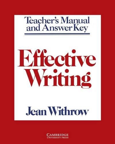 Бумажная книга «Effective Writing: Teacher's manual Writing Skills for Intermediate Students of American English», автор Жан Витроу - фото №1