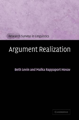 Паперова книга «Argument Realization», авторів Бет Левін, Малка Раппапорт Ховав - фото №1