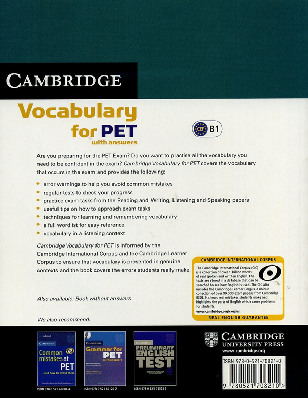 Паперова книга «Cambridge Vocabulary for PET Student Book with Answers and Audio CD», автор Сью Айленд - фото №1