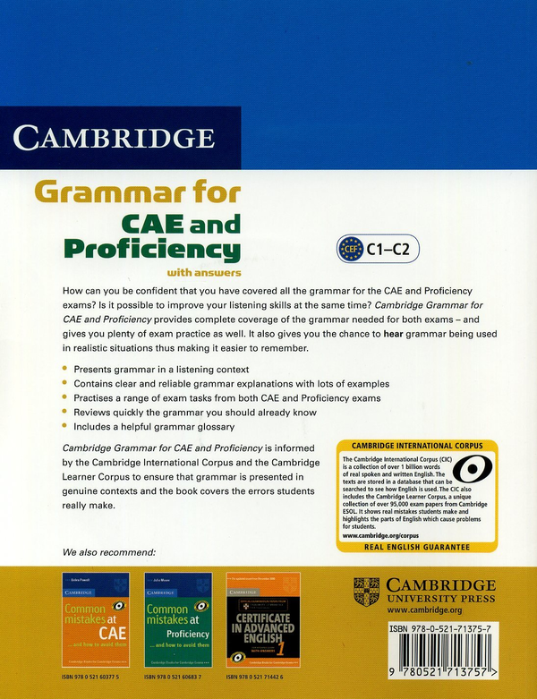 Бумажная книга «Cambridge Grammar for CAE and Proficiency Student Book with Answers (+CD)», автор Мартин Хевингс - фото №1