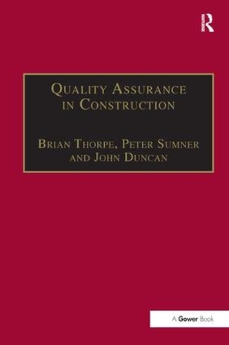 Бумажная книга «Quality Assurance in Construction», авторов Брайан Торп, Питер Самнер - фото №1