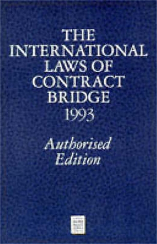 Бумажная книга «International Laws of Contract Bridge 1993», автор Портлендский клуб - фото №1