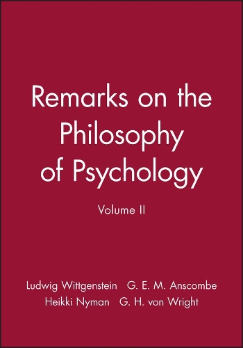 Паперова книга «Remarks on the Philosophy of Psychology, Volume II», автор Людвіг Вітгенштейн - фото №1