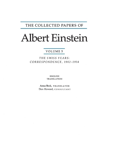 Бумажная книга «The Collected Papers of Albert Einstein, Volume 5 (English): The Swiss Years: Correspondence, 1902-1914. (English translation supplement)» - фото №1
