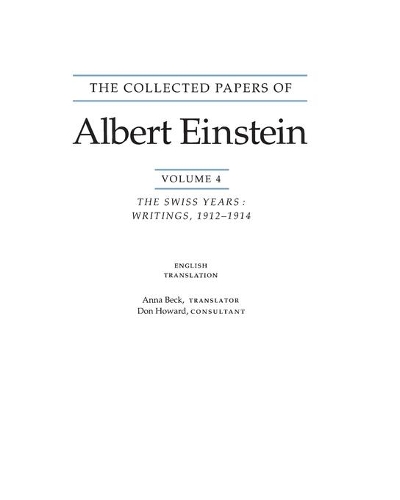 Бумажная книга «The Collected Papers of Albert Einstein, Volume 4 (English): The Swiss Years: Writings, 1912-1914. (English translation supplement)» - фото №1
