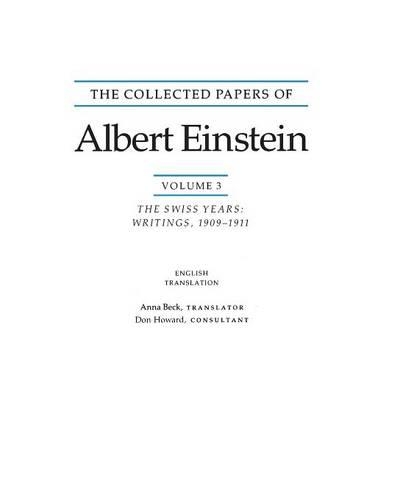 Бумажная книга «The Collected Papers of Albert Einstein, Volume 3 (English): The Swiss Years: Writings, 1909-1911. (English translation supplement)» - фото №1