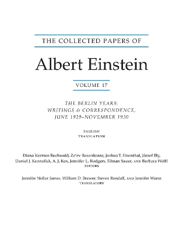 Бумажная книга «The Collected Papers of Albert Einstein, Volume 17 (Translation Supplement): The Berlin Years: Writings and Correspondence, June 1929–November 1930» - фото №1