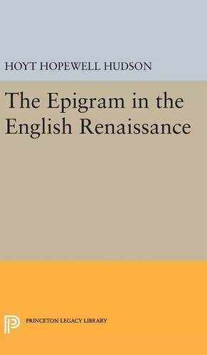 Бумажная книга «Epigram in the English Renaissance», автор Хойт Хоупвелл Хадсон - фото №1